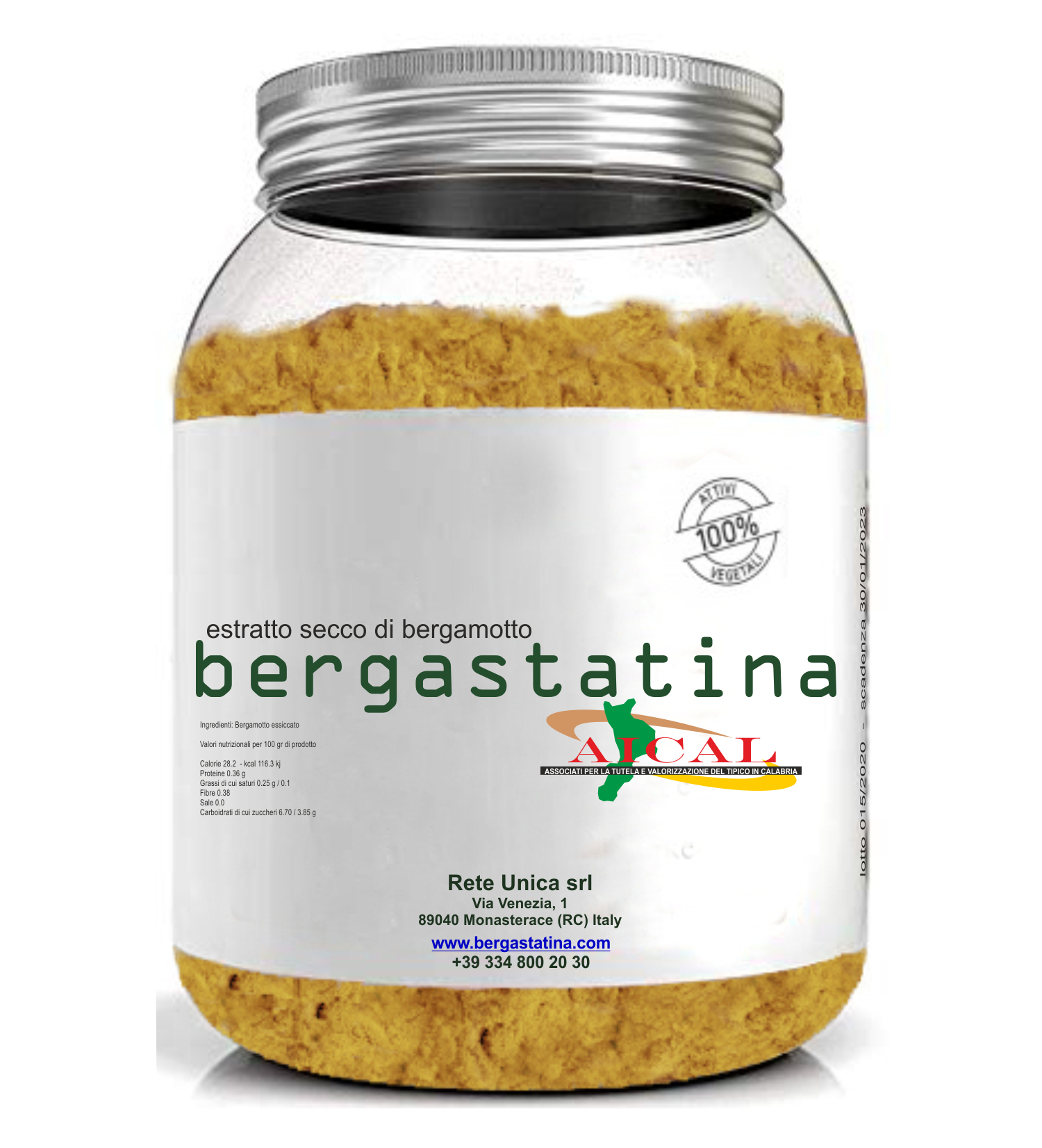 Bergastatina, bergamot powder for pharmaceutical applications